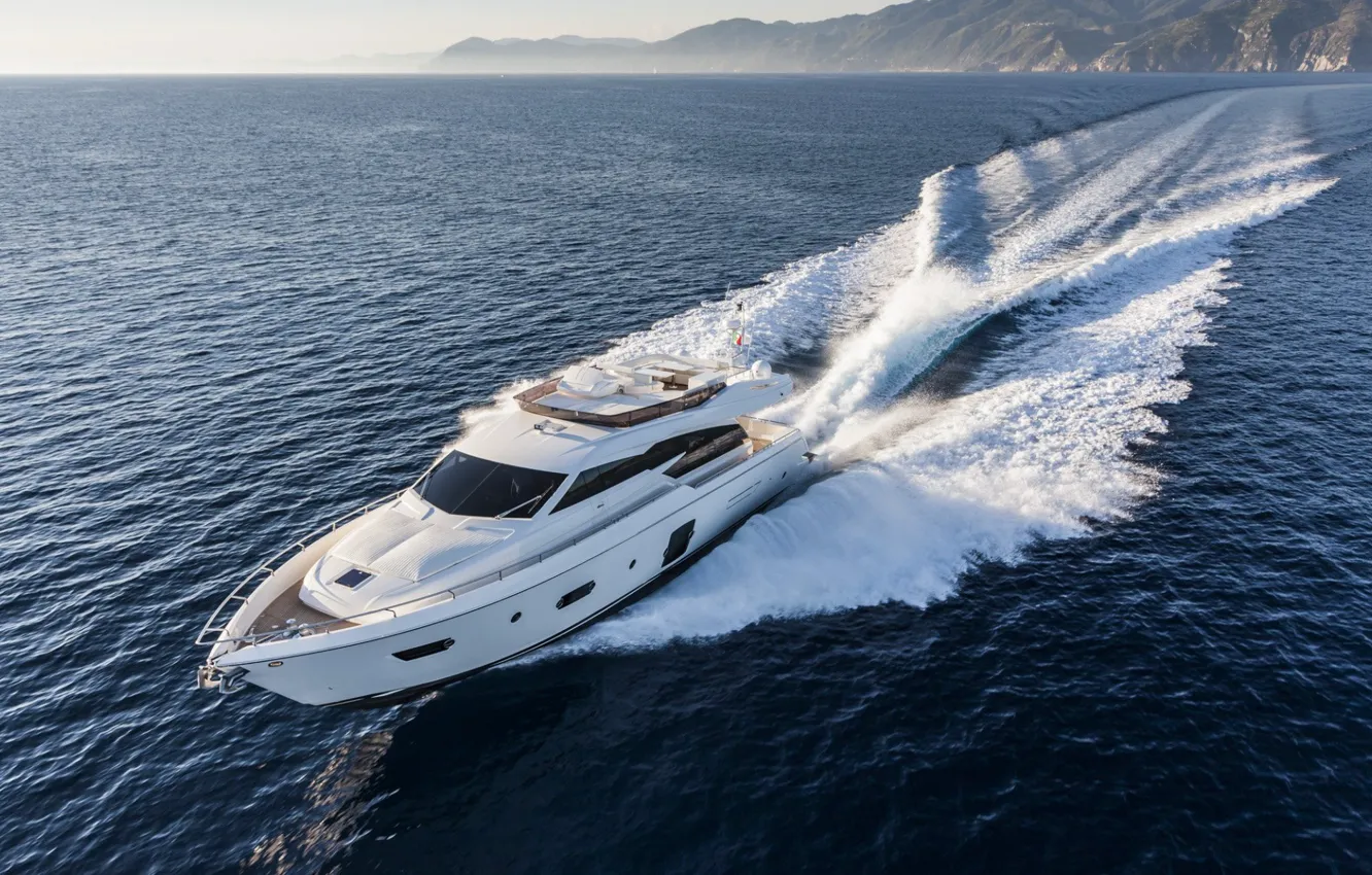 Фото обои Yacht, Sea, Luxury, Boat, Ferretti