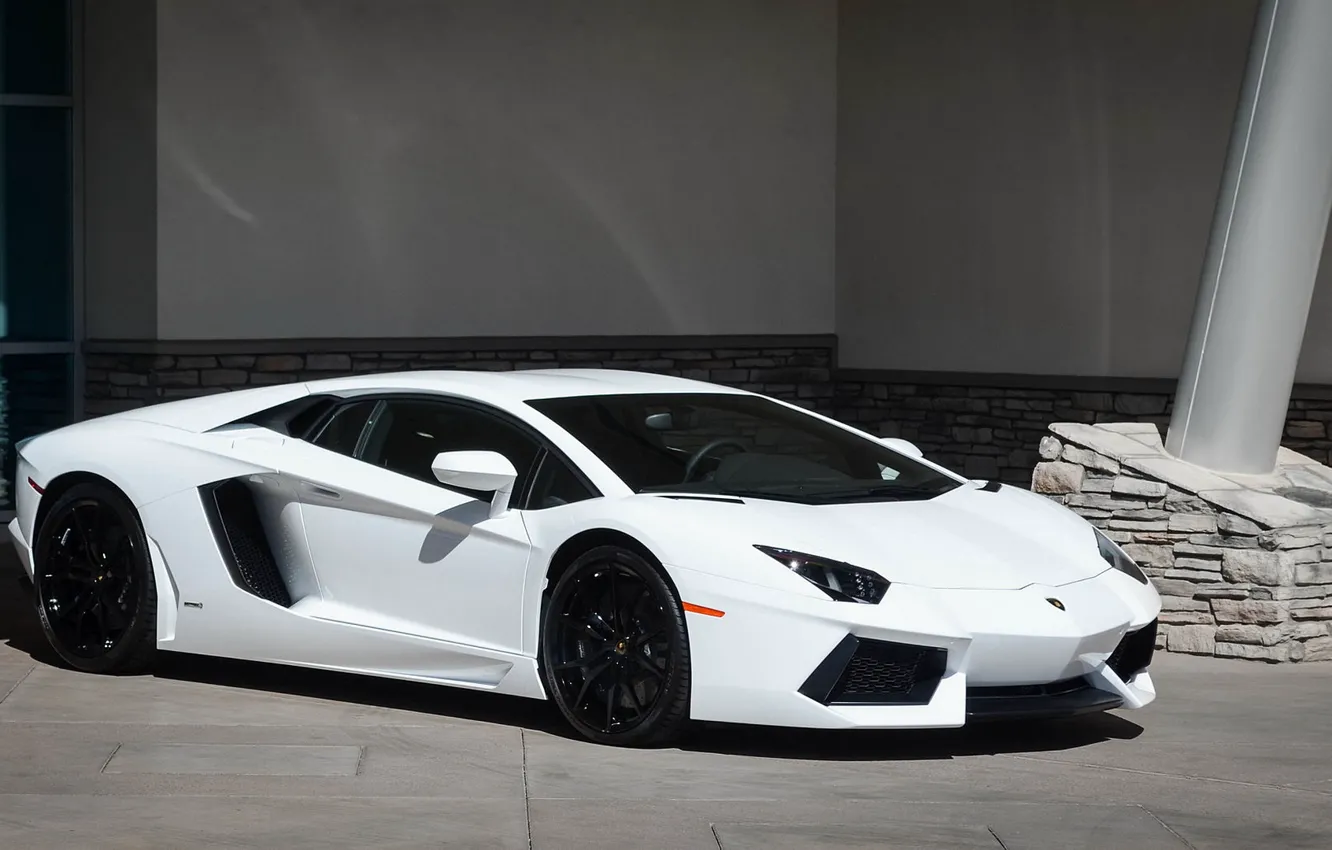 Фото обои Lamborghini, white, LP700-4, Aventador