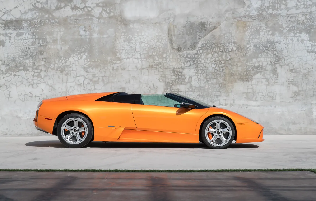 Фото обои Supercar, Вид Сбоку, Orange Car, Lamborghini Murcielago Roadster