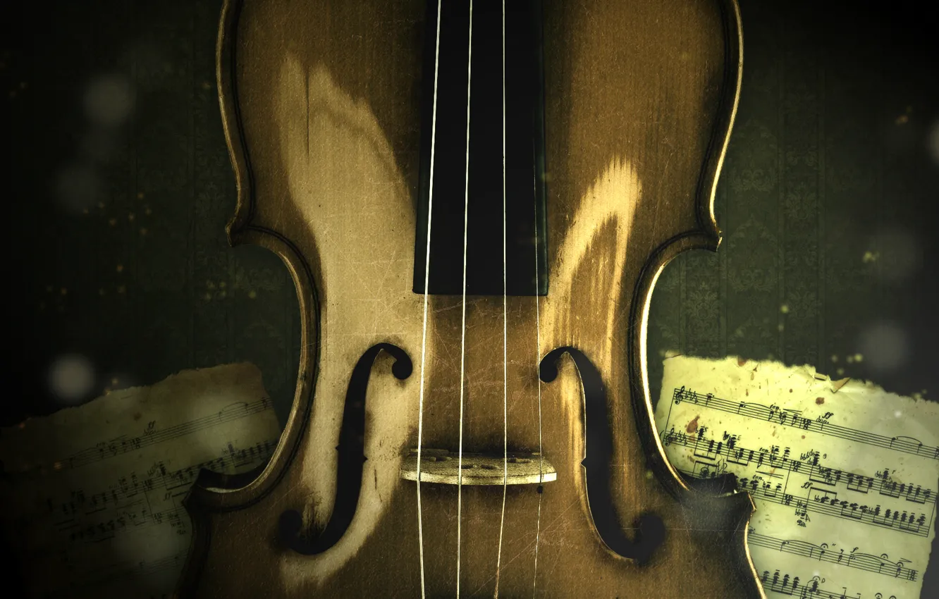 Фото обои ноты, музыка, скрипка, струны, music, violin