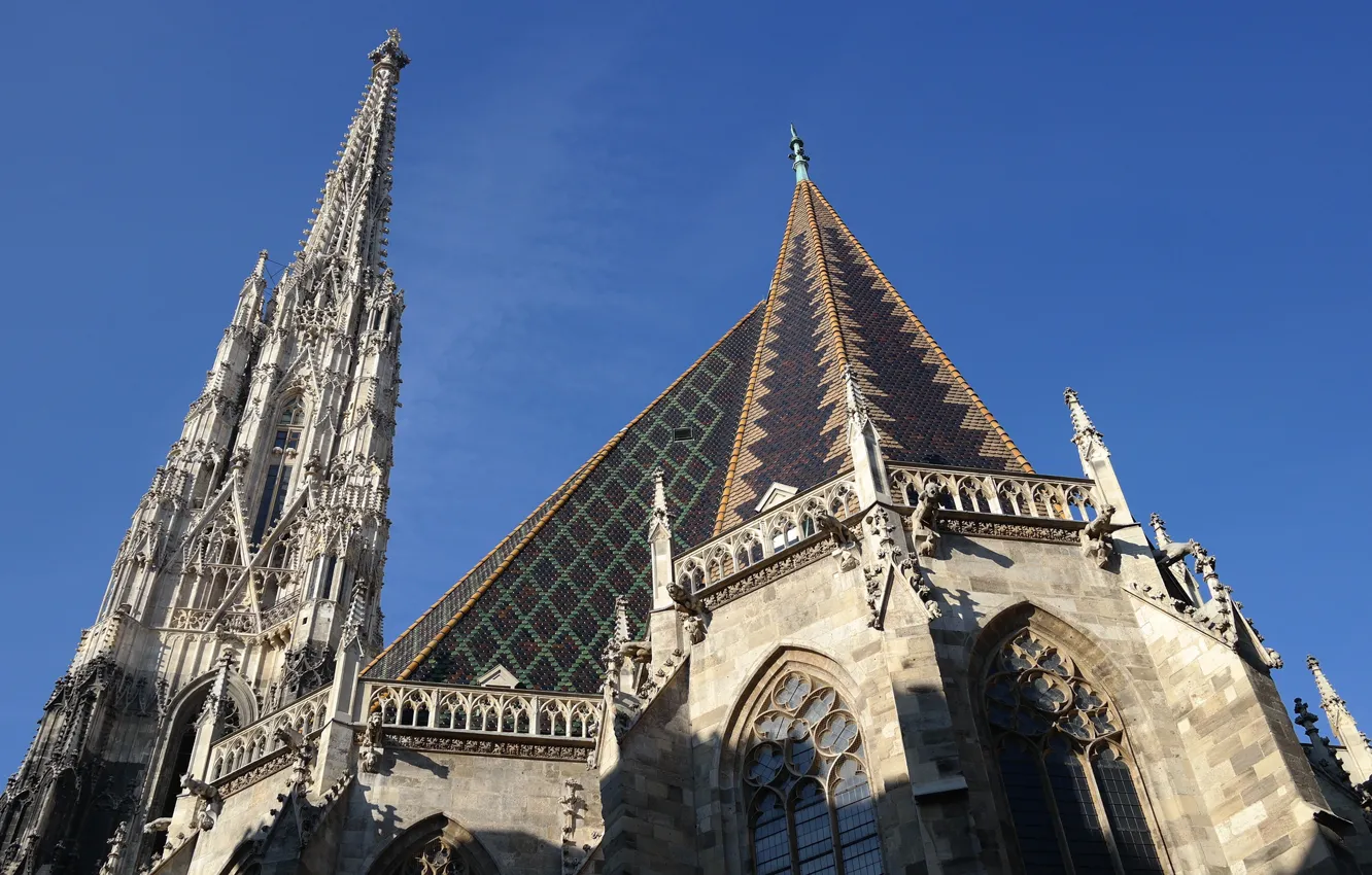 Фото обои Австрия, Вена, Собор Святого Стефана, южная башня, Штефанплац
