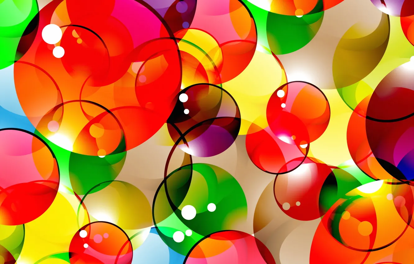 Фото обои пузыри, фон, colorful, abstract, bubbles, background