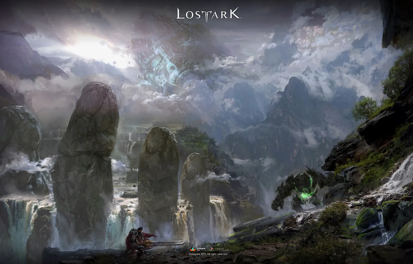 Фото обои пейзаж, лицо, фентези, рука, арт, Lost Ark