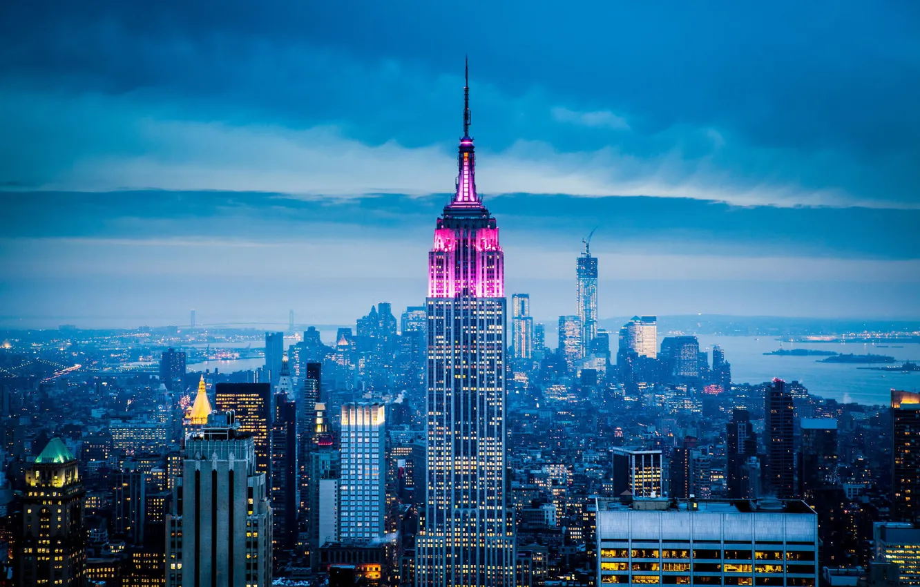 Фото обои город, небоскребы, USA, америка, сша, New York City, нью йорк, Empire State Building