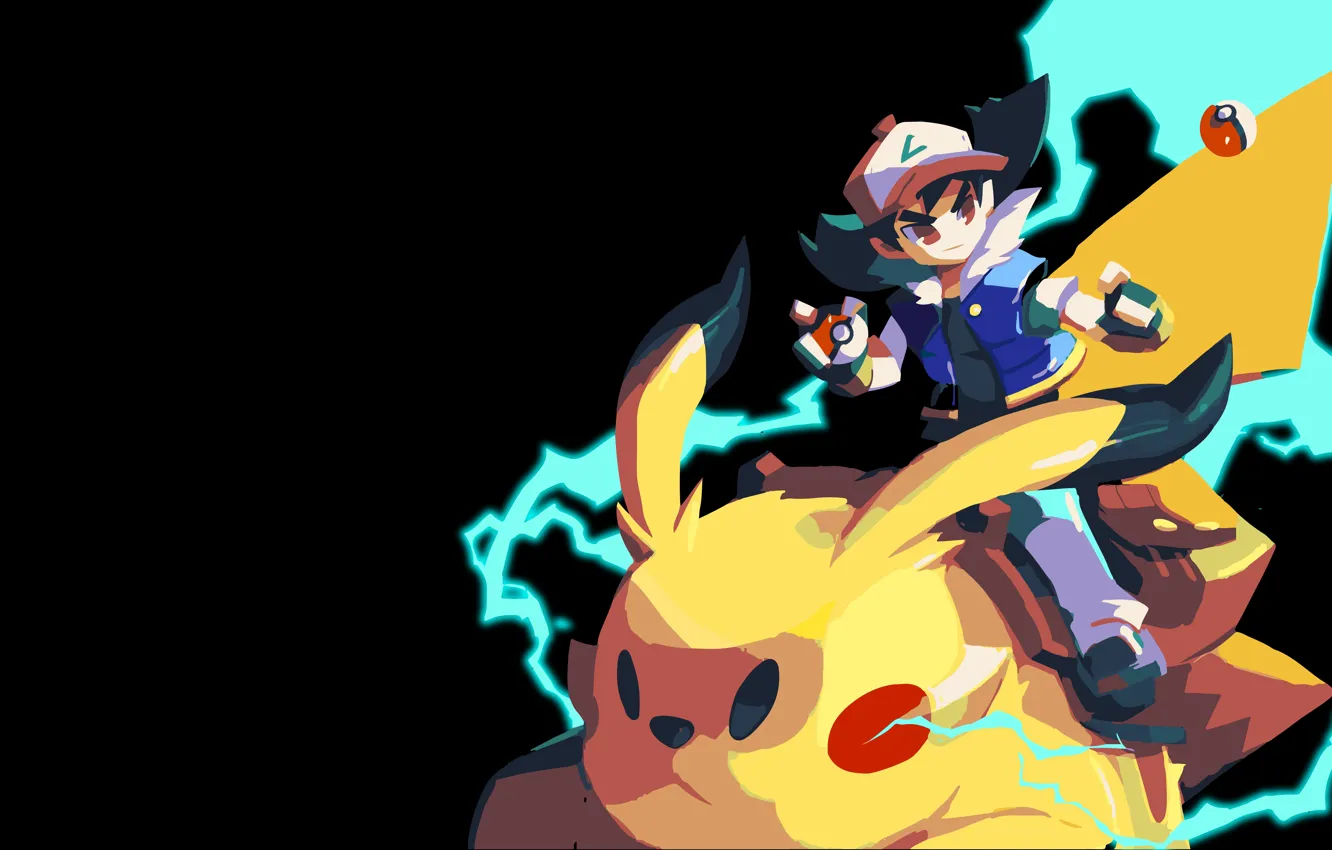 Фото обои электричество, пикачу, покемон, pokemon, Ash, pikachu, Ash Ketchum, Эш Кетчум