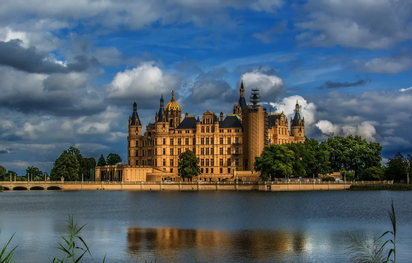 Фото обои замок, германия, Schwerin