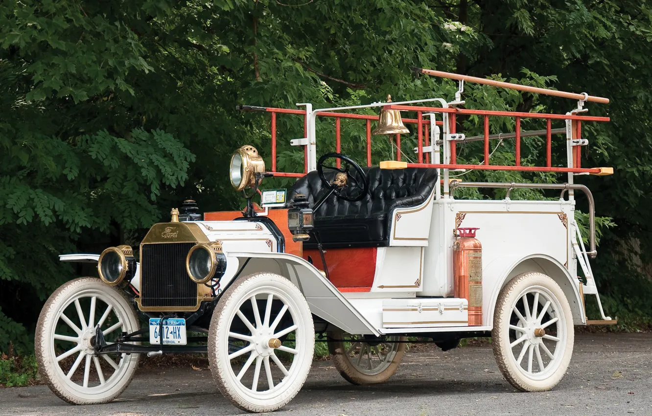 Фото обои Ford, Форд, раритет, пожарная машина, Firetruck, Model T, Модель Т