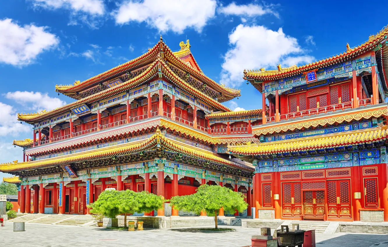Фото обои lion, harmony, monastery, landmark, imperial, heritage, lama, lamasery