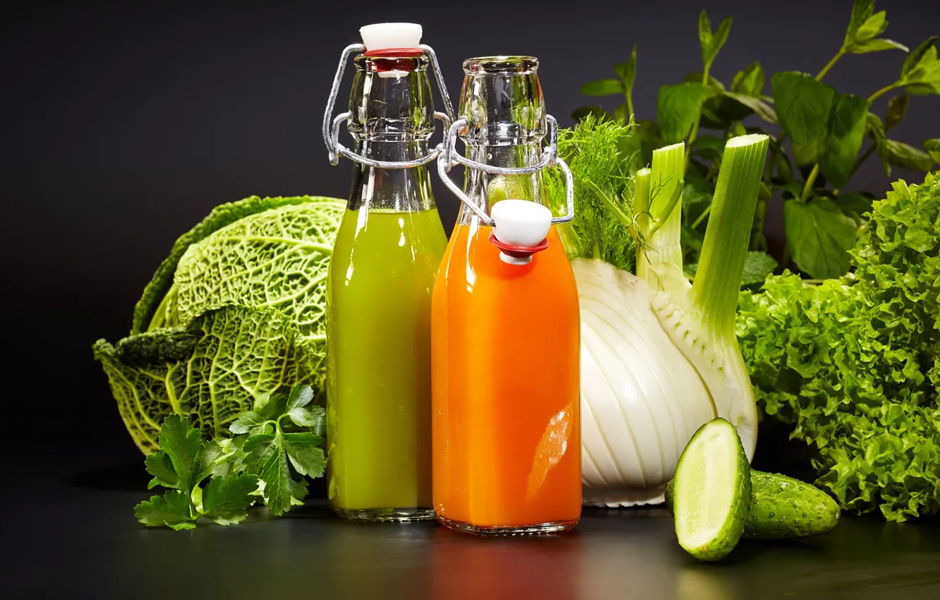Фото обои зелень, сок, напиток, овощи, капуста