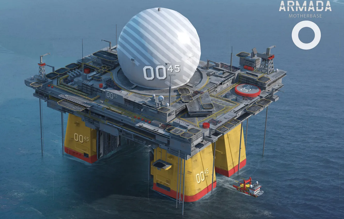 Фото обои шары, база, платформа, акватория, armada