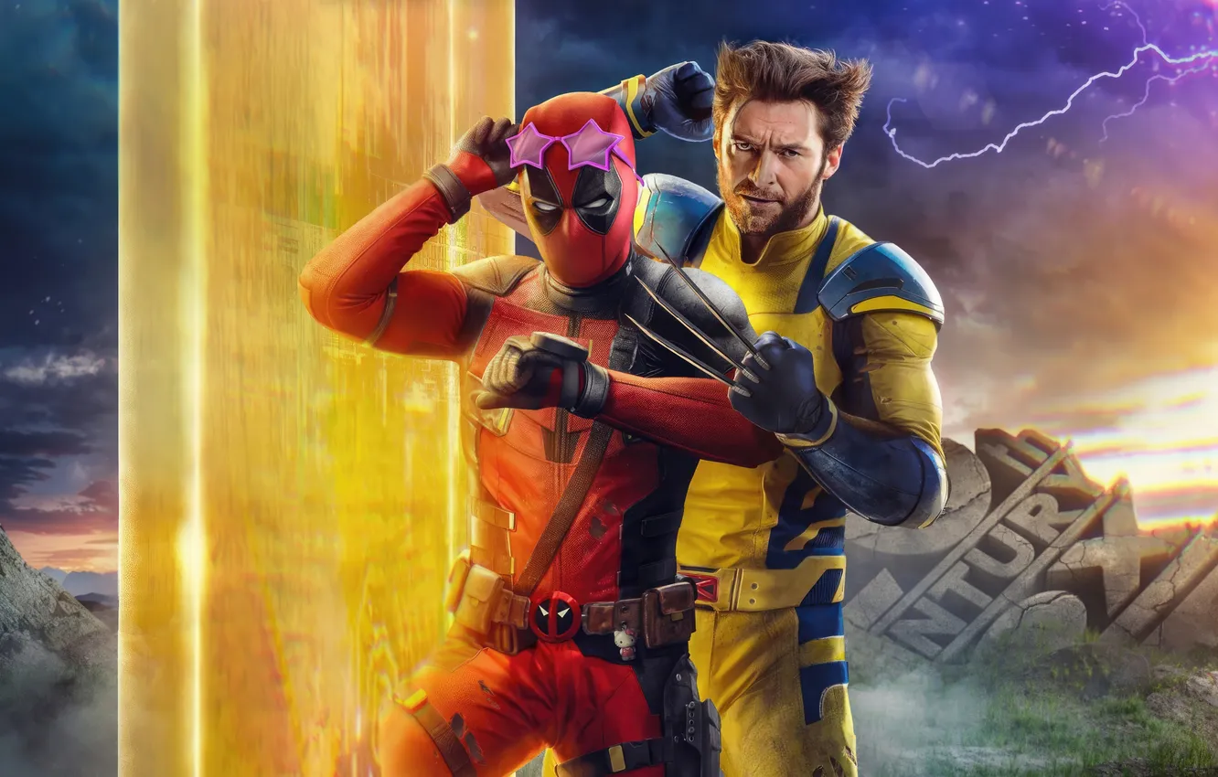 Фото обои Логан, персонажи, Дедпул, Deadpool & Wolverine, Дедпул и Росомаха