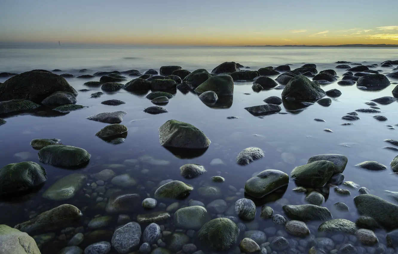 Фото обои море, камни, побережье, Норвегия, Norway, Larvik