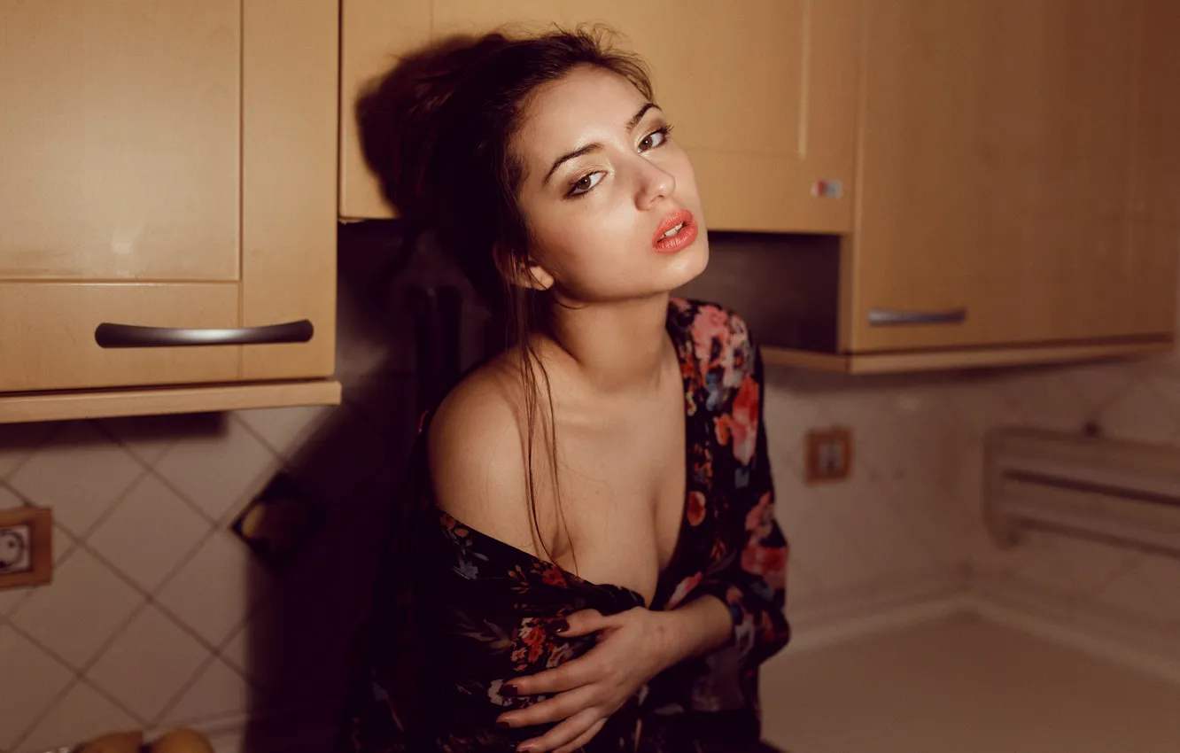 Фото обои взгляд, девушка, лицо, милашка