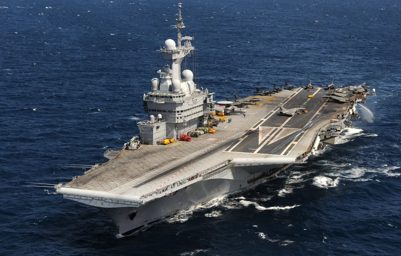 Фото обои Авианосец, ВМС Франции, Charles de Gaulle (R91), Marine Nationale