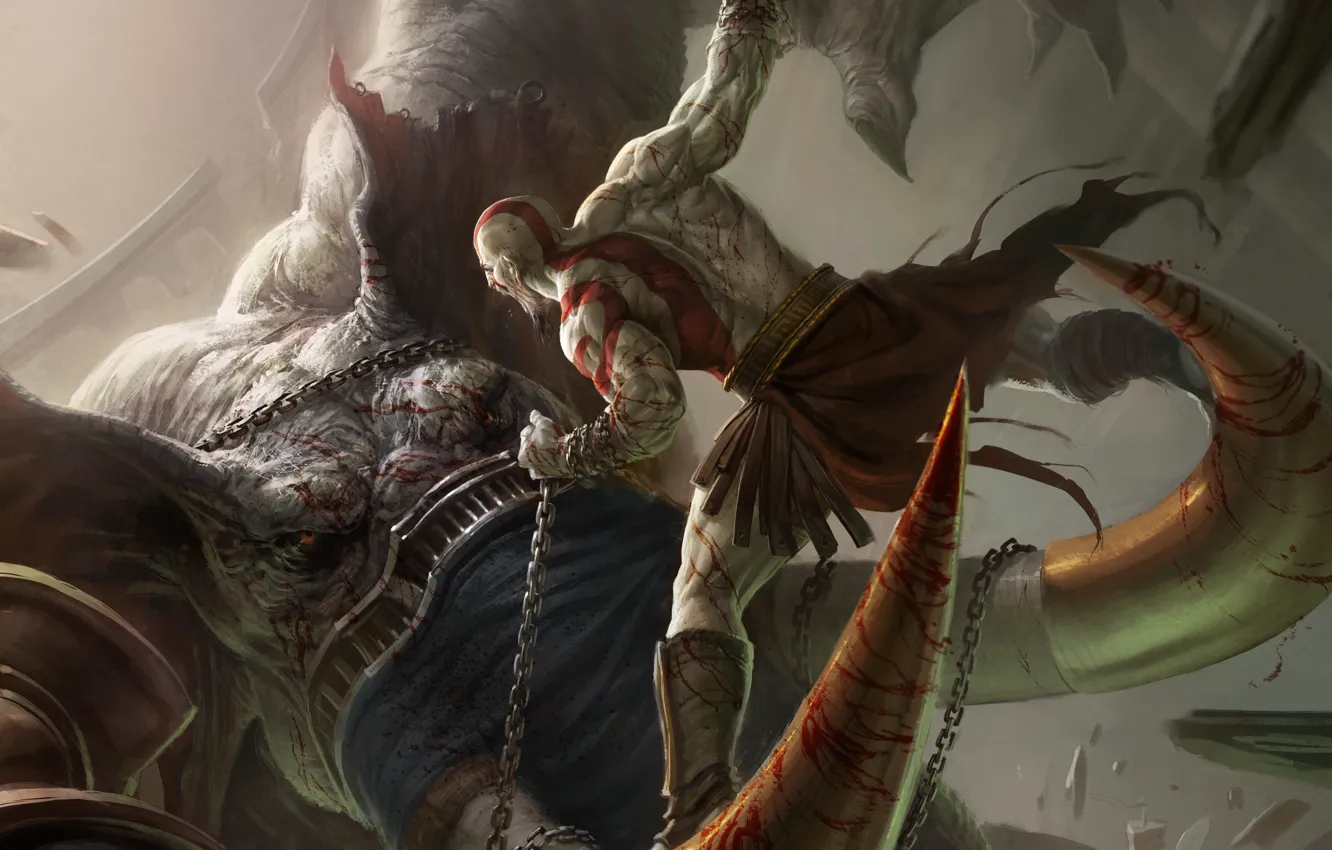 Фото обои Воин, Sony, Kratos, Кратос, God Of War, Спартанец, TheVideoGamegallery.com