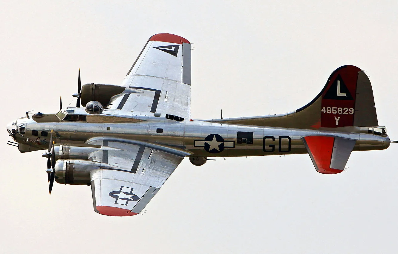 Фото обои небо, полет, самолет, крепость, бомбардировщик, Боинг, B-17, Flying Fortress