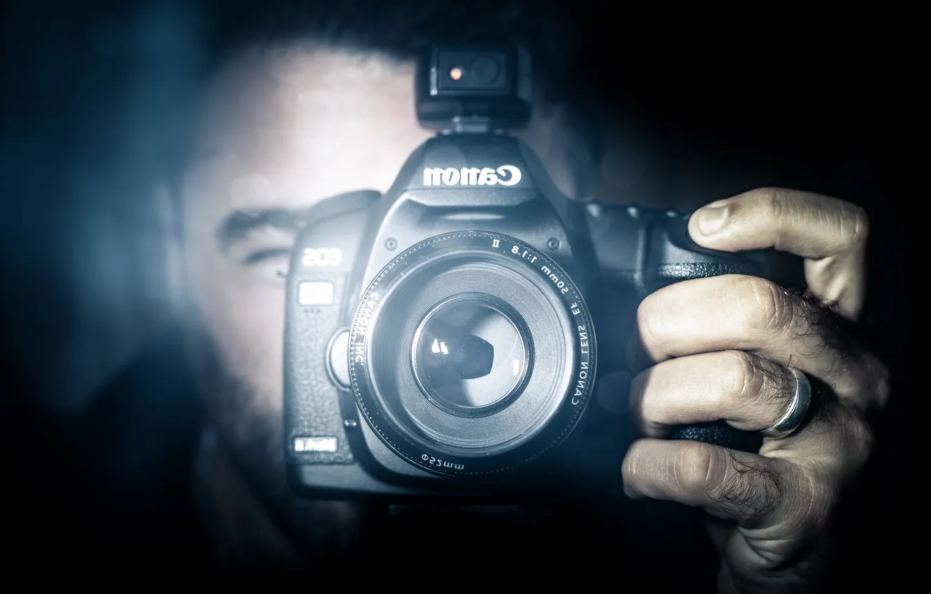 Фото обои фон, камера, зеркало