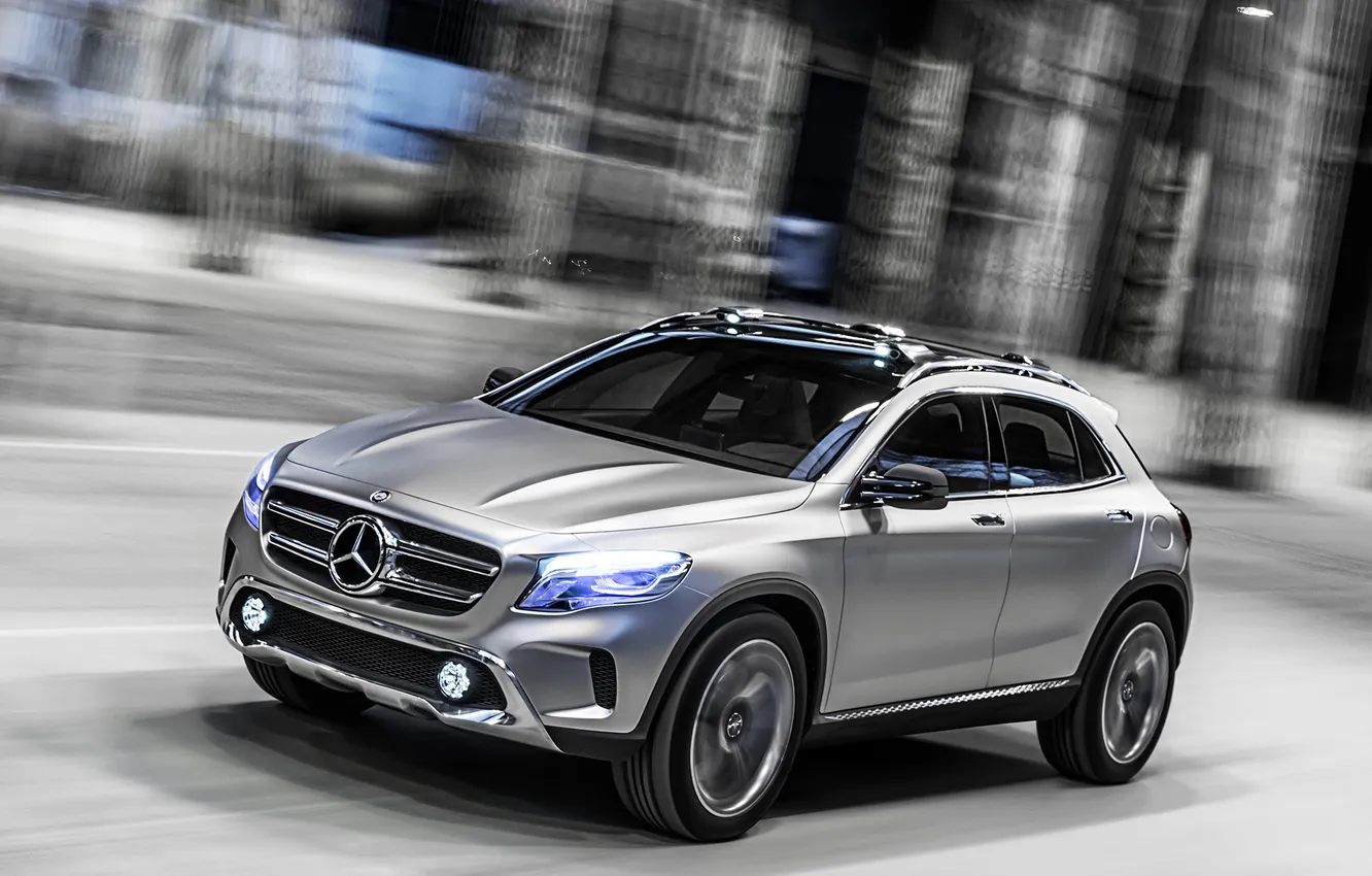 Фото обои машина, Concept, свет, фары, Mercedes-Benz, скорость, GLA