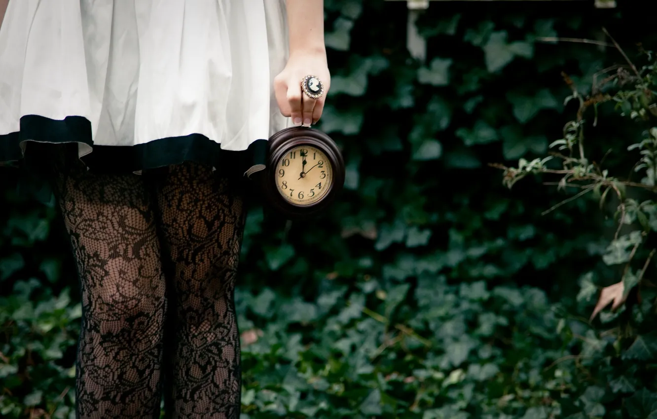Фото обои девушка, ноги, часы
