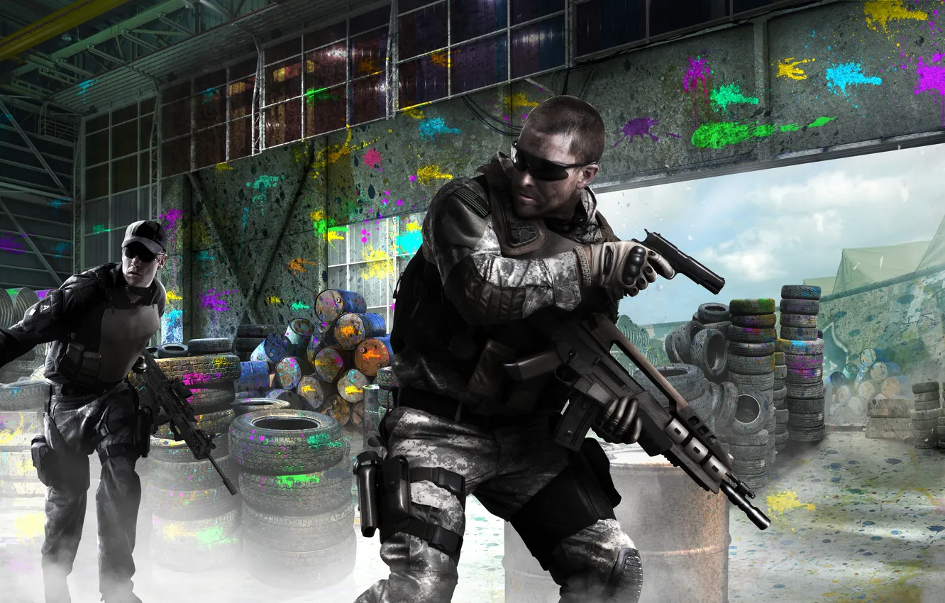 Фото обои пистолет, оружие, война, арт, автомат, солдаты, Call of Duty Black Ops 2
