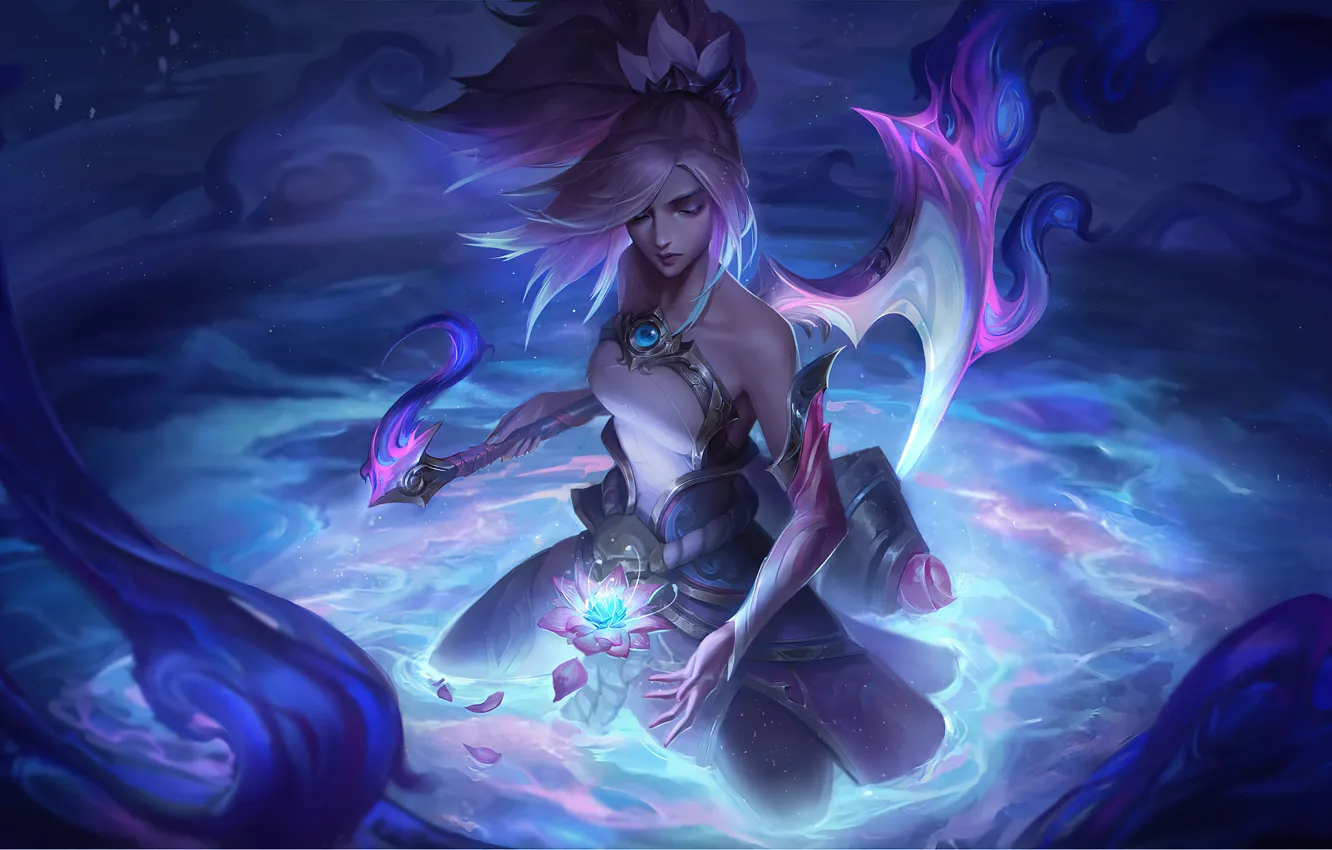 Фото обои Art, Akali, League of Legends, Skin, LoL, Spirit Blossom, Spirit Blossom Akali