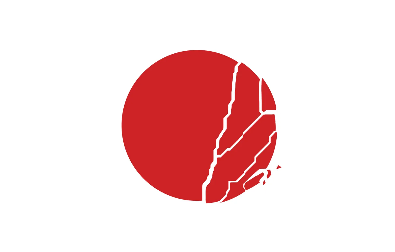Фото обои Солнце, Япония, Круг, Флаг, Japan, Sun, Трещина, Разлом