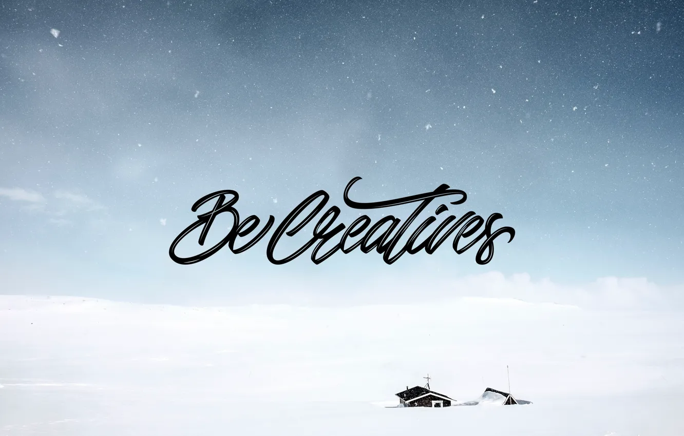 Фото обои зима, креатив, лого, becreatives