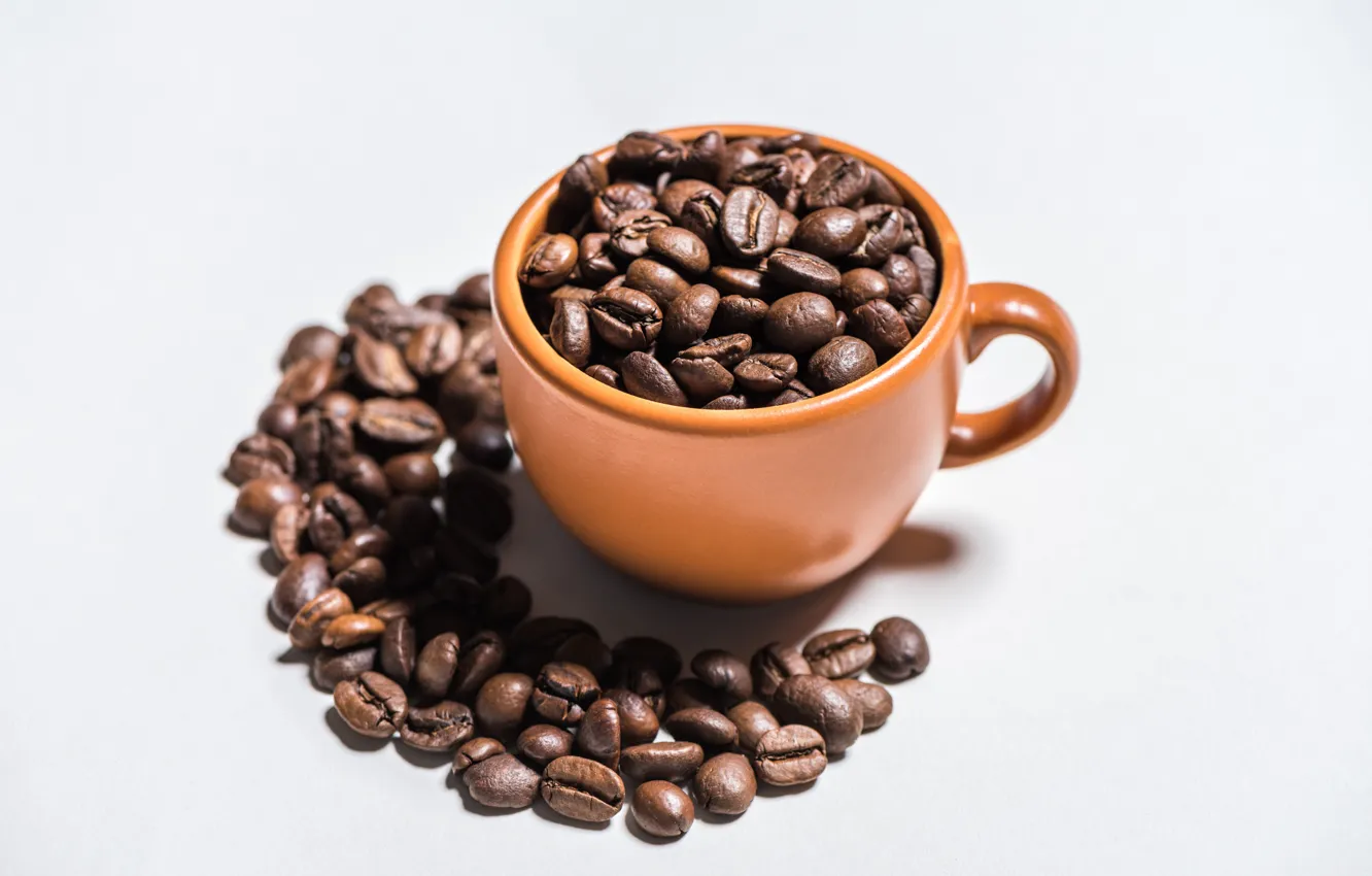 Фото обои кофе, зерна, чашка, cup, beans, coffee