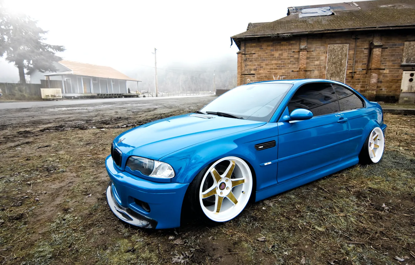 Фото обои BMW, blue, tuning, E46