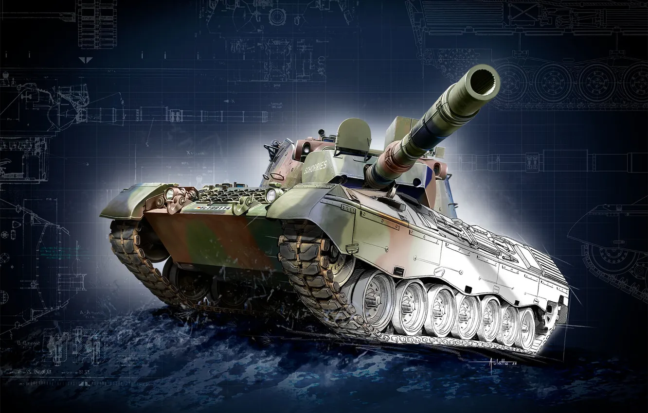 Фото обои основной боевой танк, ОБТ, Бундесвер, MBT, Auletta, Leopard A1A4