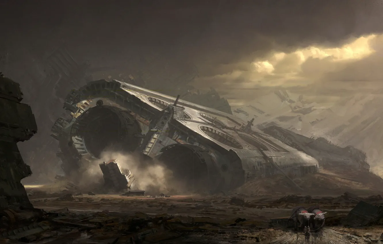 Фото обои Spaceship Graveyard, Cazuun, location Design