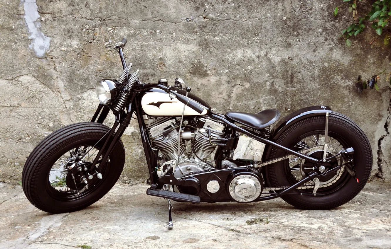 Фото обои Harley-Davidson, Motorcycle, Panhead bobber
