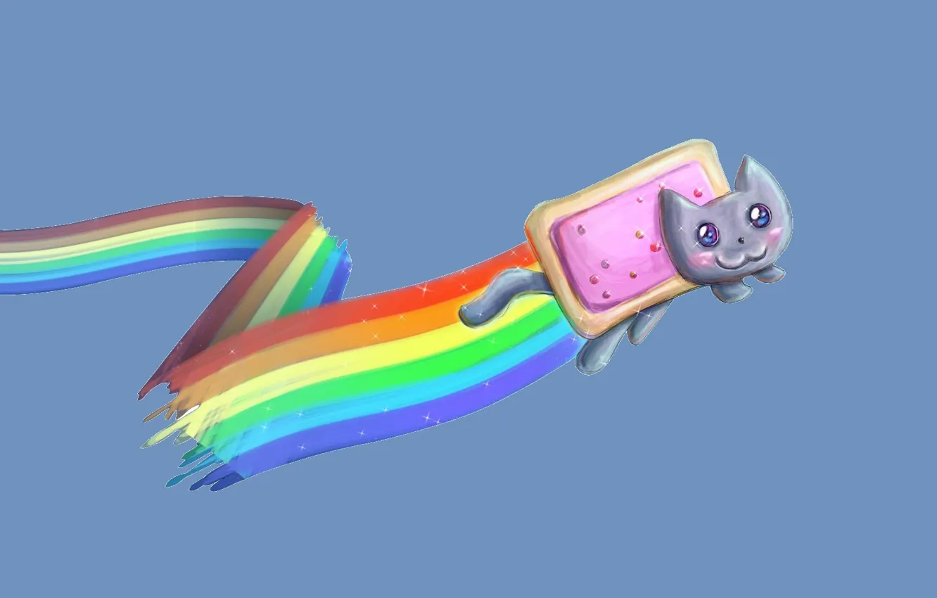 Фото обои радуга, нян кэт, Nyan Cat