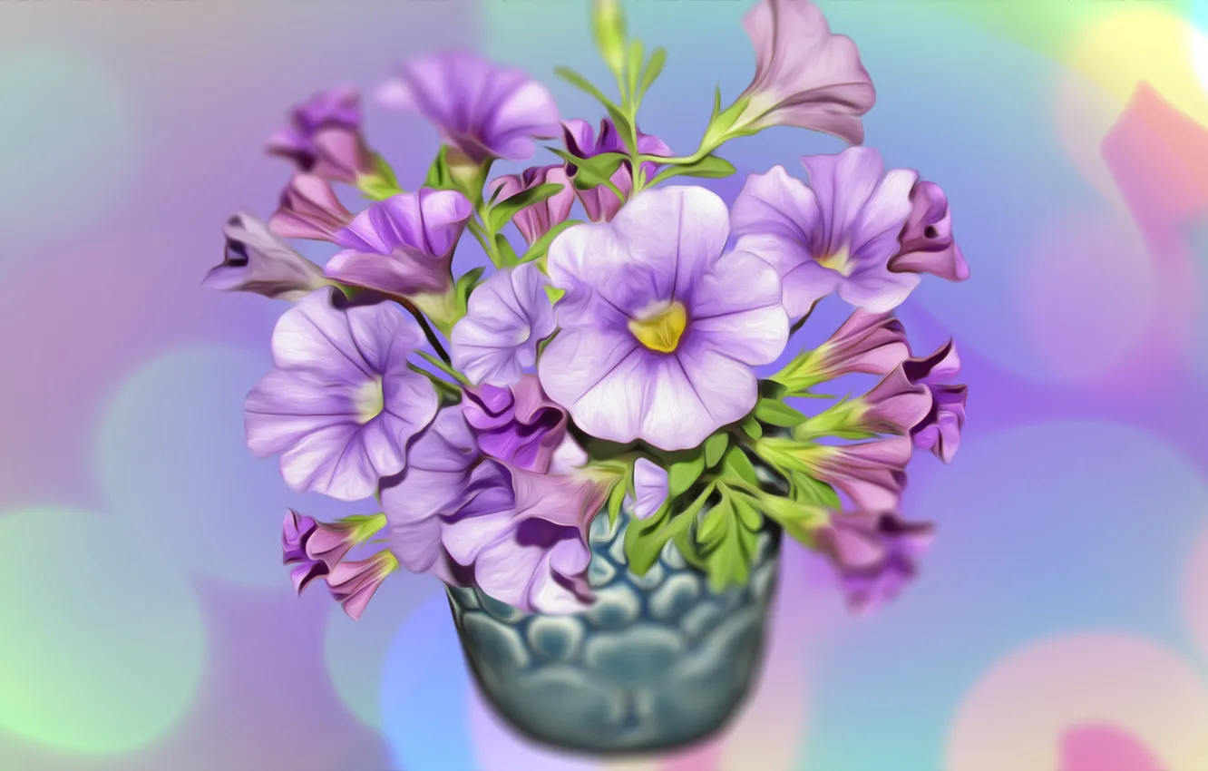 Фото обои Grafika, kwiaty, Bukiet