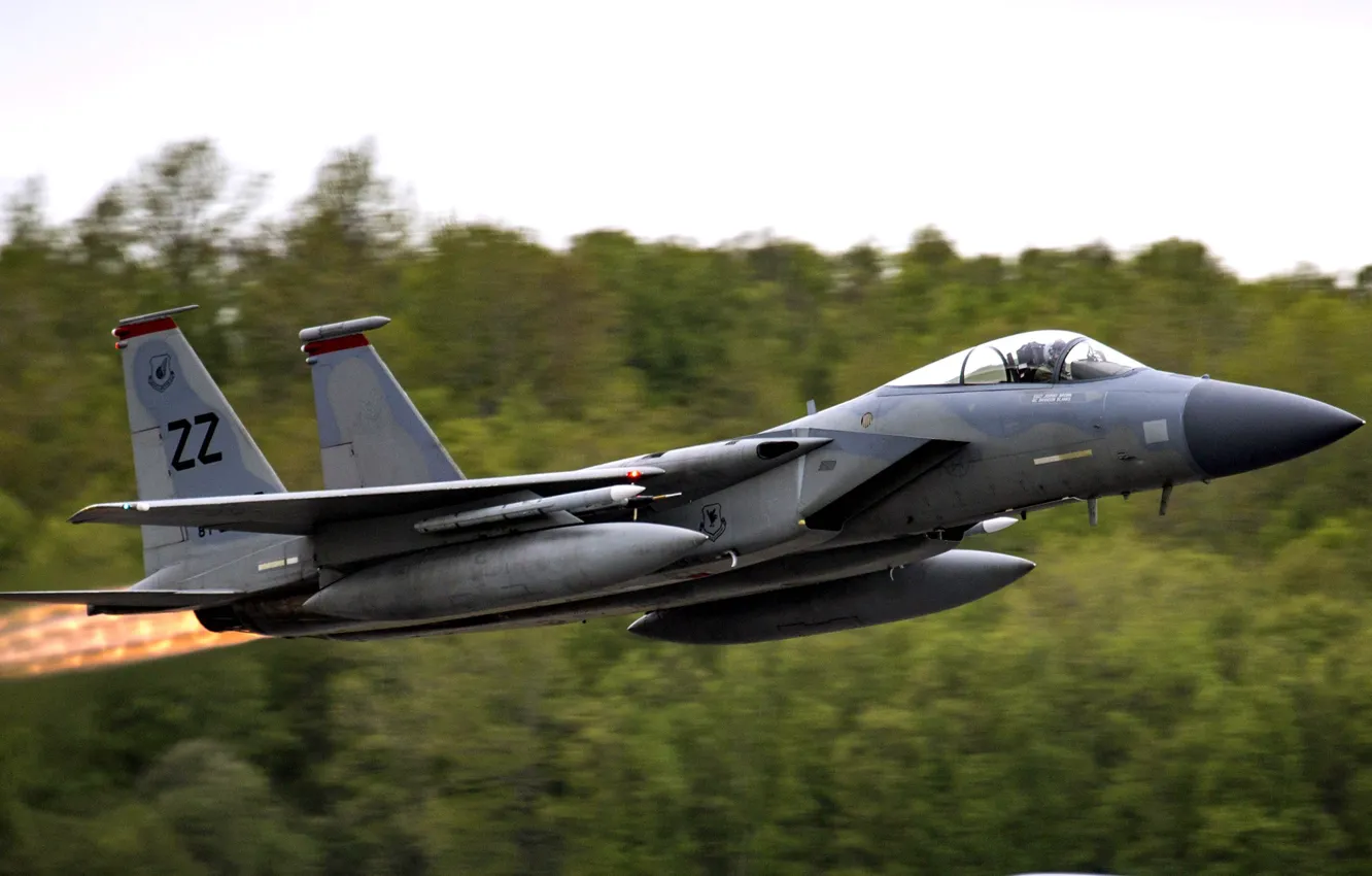 Фото обои Eagle, F-15, ВВС США, четвёртого поколения, McDonnell Douglas, американский всепогодный истребитель