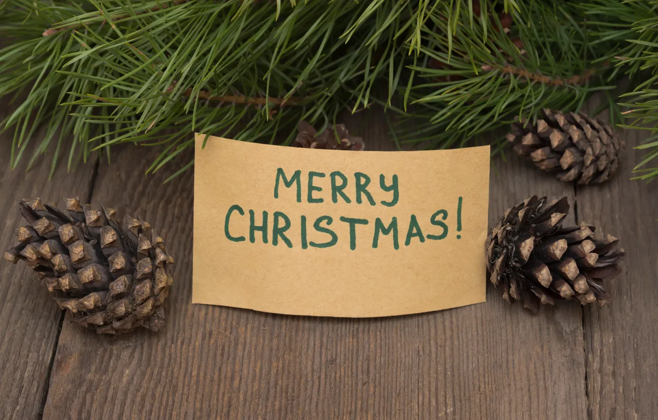 Фото обои елка, Новый Год, Рождество, Christmas, шишки, wood, Merry Christmas, Xmas