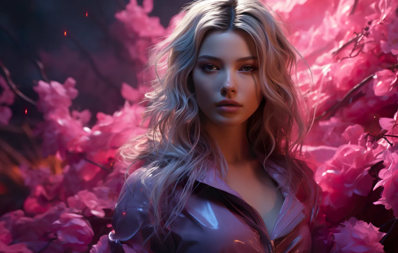 Фото обои girl, blonde, ai art