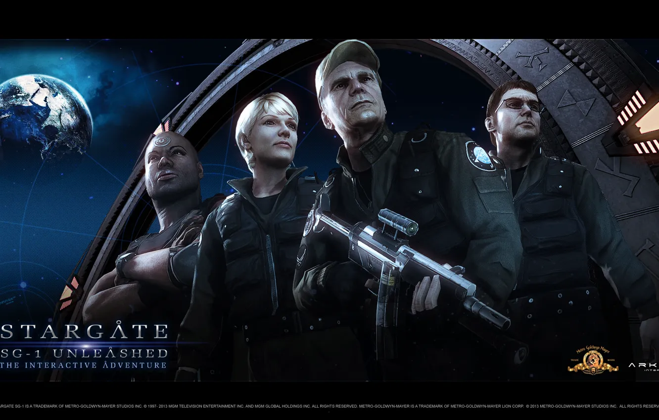 Фото обои Звёздные врата, Chappa'ai, Arkalis Interactive, Stargate SG-1 Unleashed, Аманда Тэппинг (Саманта Картер), Кристофер Джадж (Тил'к), …