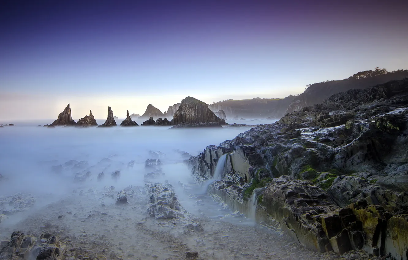 Фото обои landscape, Asturias, playa, long exposure, seaescape
