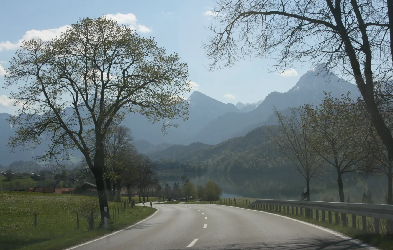 Фото обои Дорога, Горы, Германия, Nature, Germany, Mountains, Road, Allgaeu