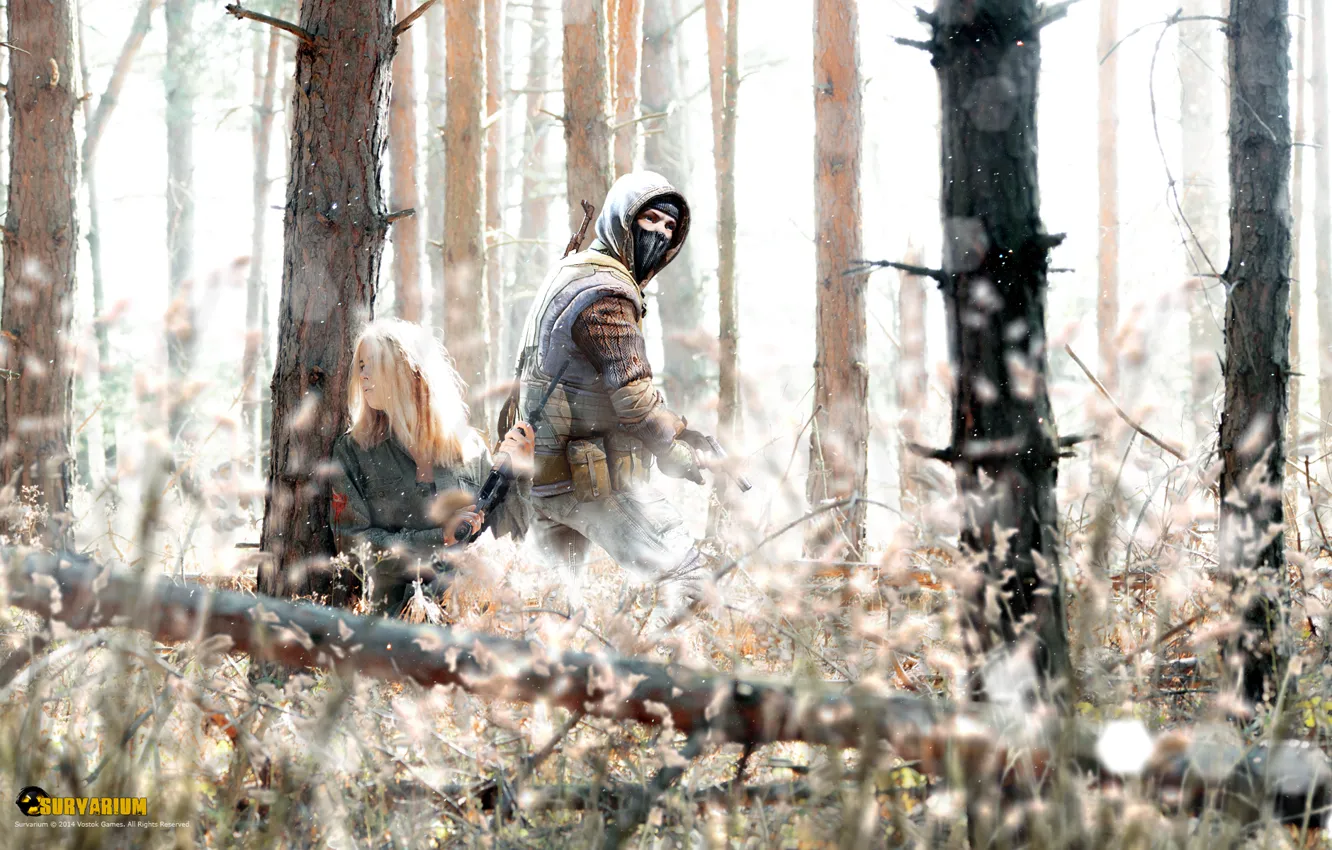 Фото обои лес, девушка, засада, бродяга, Survarium, Vostok Games
