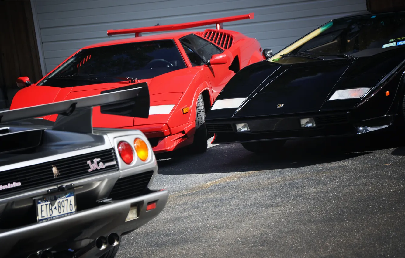 Фото обои красный, чёрный, Lamborghini, серебристый, red, black, ламборджини, Diablo