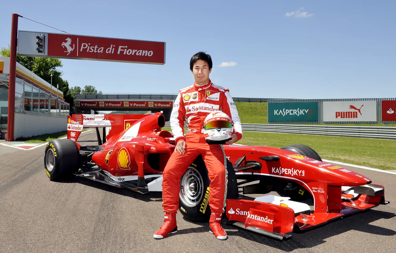 Фото обои ferrari, Kobayashi