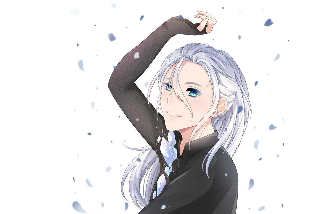 Фото обои парен, Yuri on Ice, Юрий на льду, Виктор Никифоров, Victor Nikiforov, врт, вниме