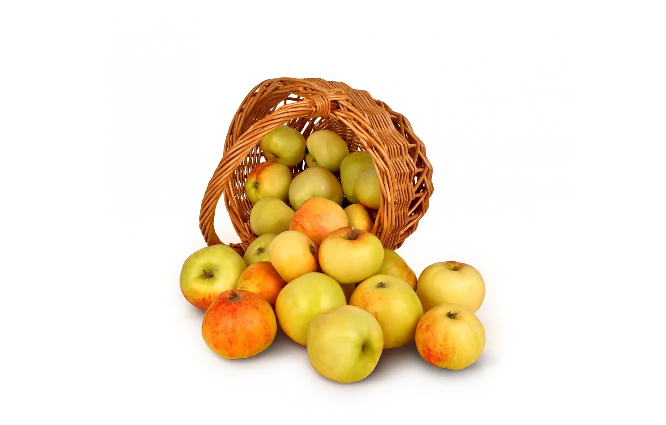 Фото обои яблоки, урожай, корзинка