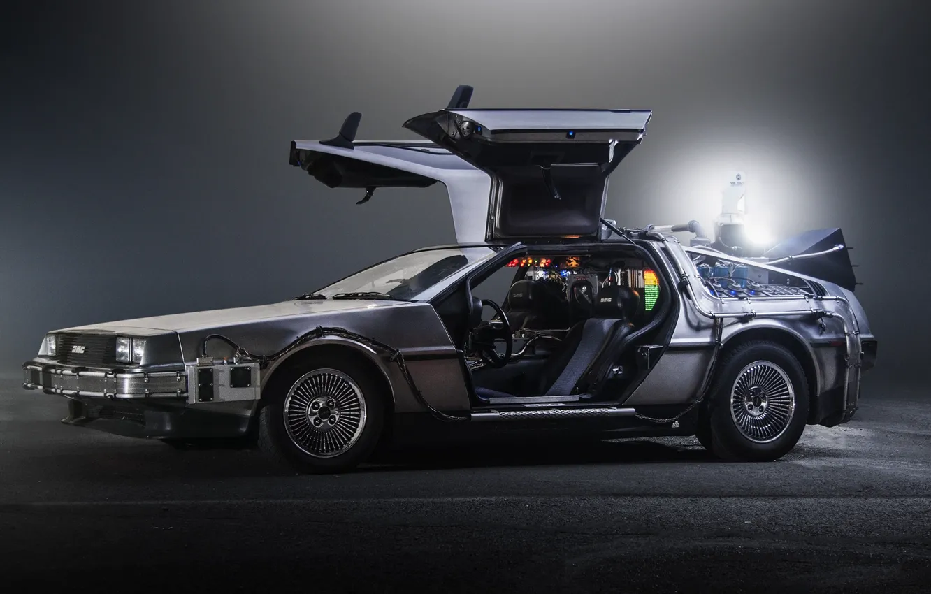 Фото обои light, Back to the Future, sci fi, The DeLorean