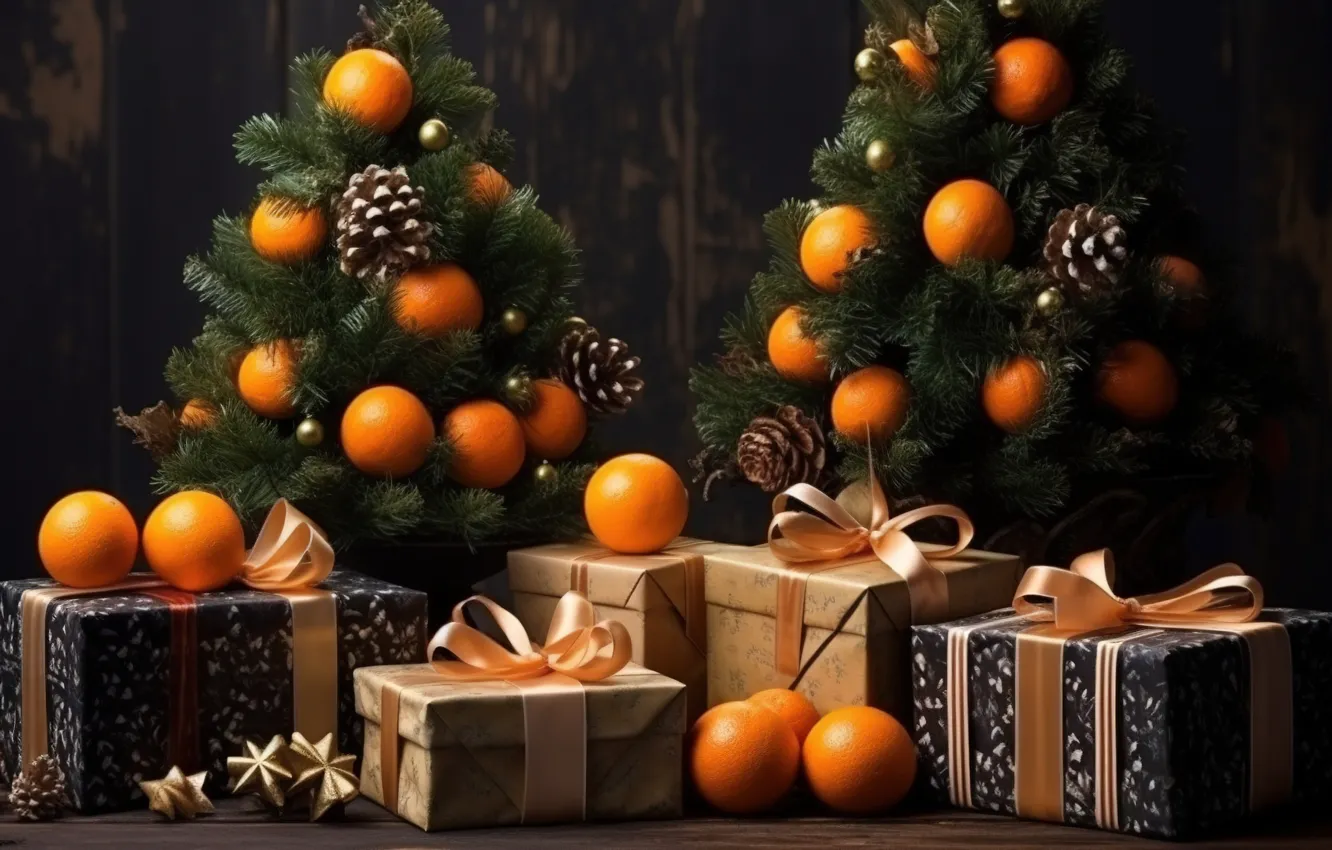 Фото обои украшения, комната, елка, Новый Год, Рождество, подарки, new year, happy