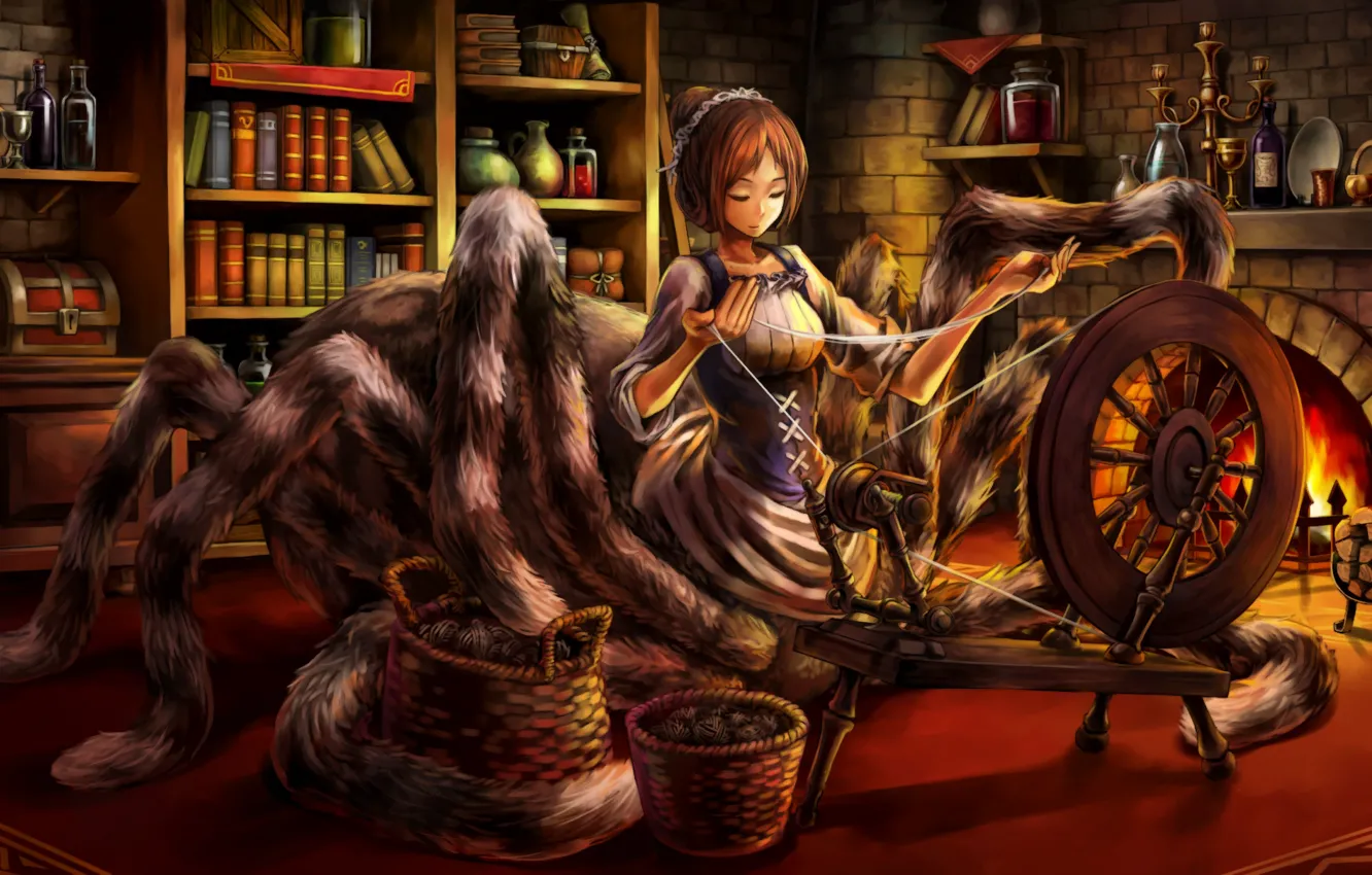 Фото обои spider, Dragon's Crown, thread