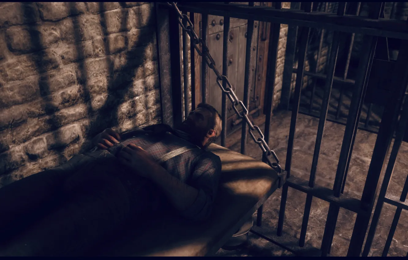 Фото обои HDR, game, jail, UHD, Red Dead Redemption 2, XBox One X, Arthur Morgan, RDR2
