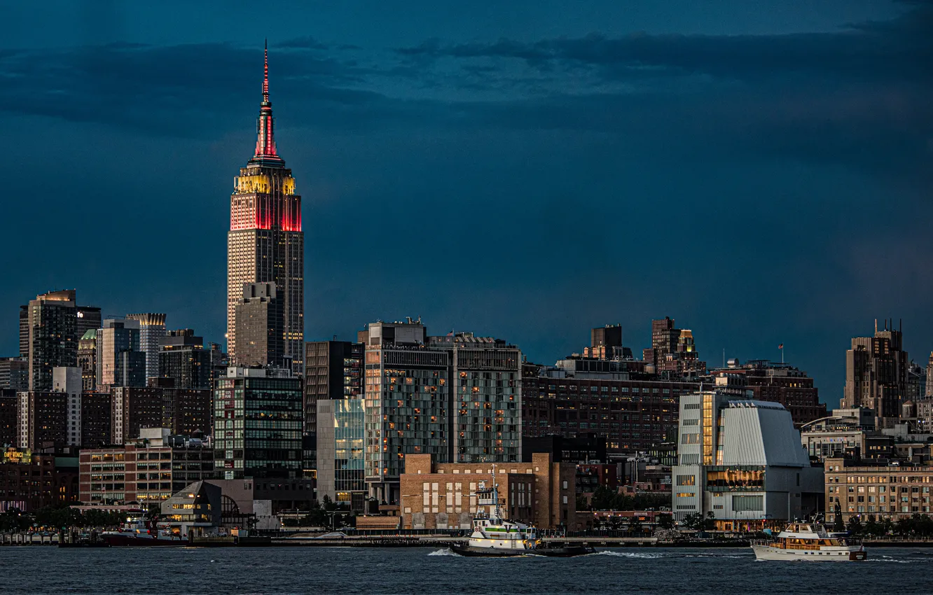 Фото обои здания, США, небоскрёбы, Empire State Building, Нью- Йорк